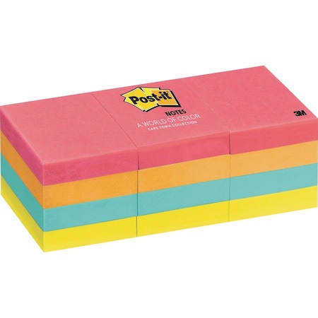 Post-It Notes, Postit, 1.5X2, 12Pk, Ast Pk MMM653AN